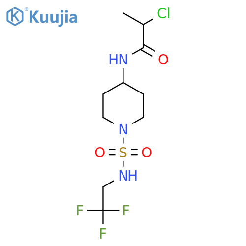 2-chloro-N-{1-[(2,2,2-trifluoroethyl)sulfamoyl]piperidin-4-yl}propanamide structure