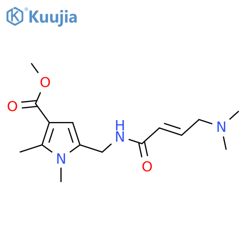 Methyl 5-[[[(E)-4-(dimethylamino)but-2-enoyl]amino]methyl]-1,2-dimethylpyrrole-3-carboxylate structure
