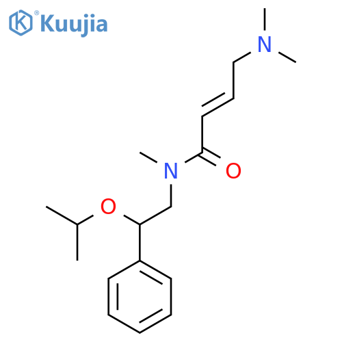 (E)-4-(Dimethylamino)-N-methyl-N-(2-phenyl-2-propan-2-yloxyethyl)but-2-enamide structure