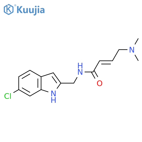 (2E)-N-(6-chloro-1H-indol-2-yl)methyl-4-(dimethylamino)but-2-enamide structure