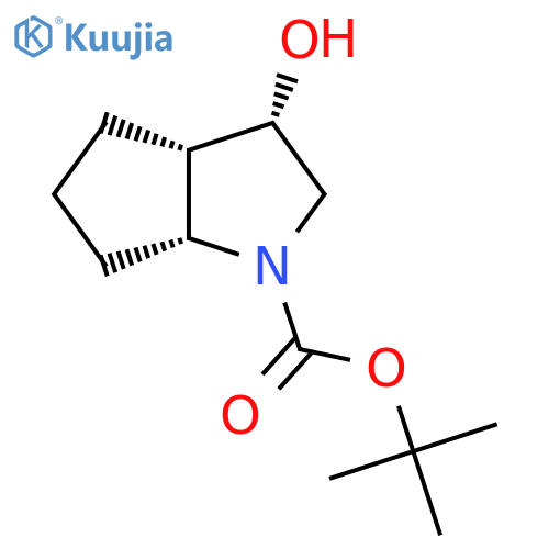 rac-tert-butyl (3R,3aR,6aS)-3-hydroxy-octahydrocyclopentabpyrrole-1-carboxylate structure