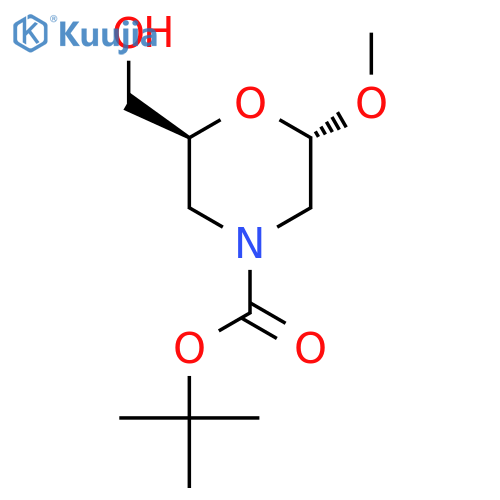 tert-butyl (2S,6S)-2-(hydroxymethyl)-6-methoxymorpholine-4-carboxylate structure