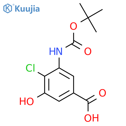 3-{(tert-butoxy)carbonylamino}-4-chloro-5-hydroxybenzoic acid structure