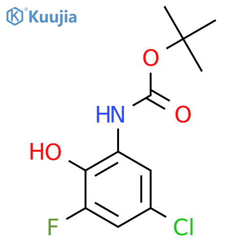 tert-butyl N-(5-chloro-3-fluoro-2-hydroxyphenyl)carbamate structure