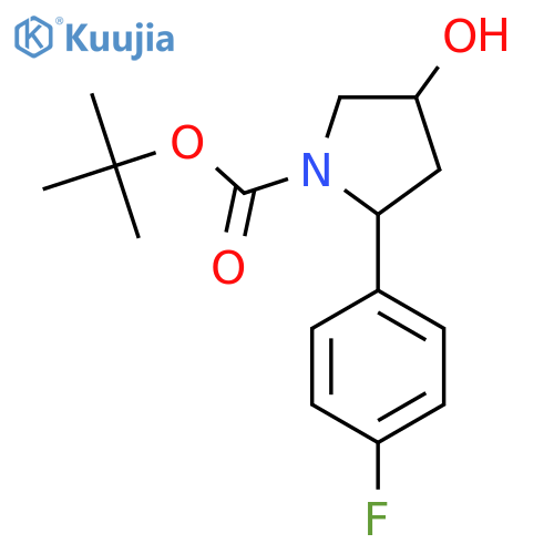 Tert-butyl 2-(4-fluorophenyl)-4-hydroxypyrrolidine-1-carboxylate structure