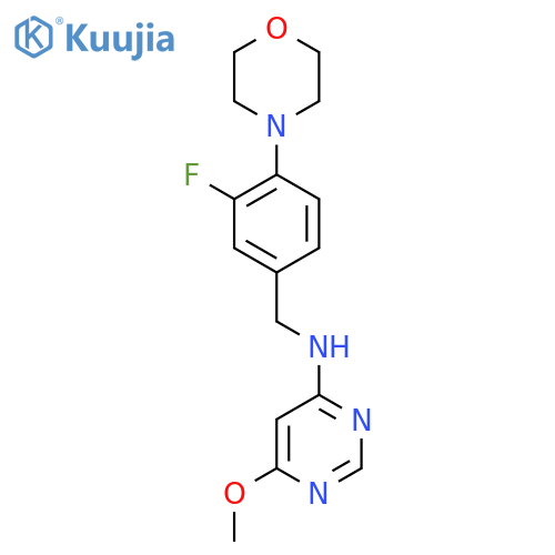 N-[(3-Fluoro-4-morpholin-4-ylphenyl)methyl]-6-methoxypyrimidin-4-amine structure