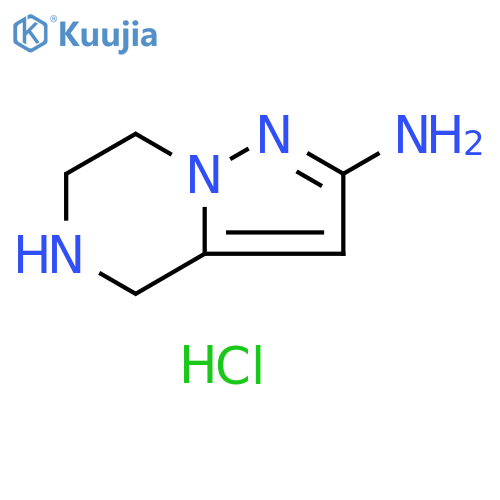 Pyrazolo[1,5-a]pyrazin-2-amine, 4,5,6,7-tetrahydro-, hydrochloride (1:2) structure