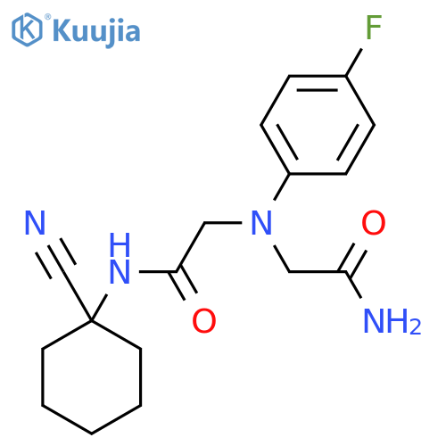 2-({[(1-Cyanocyclohexyl)carbamoyl]methyl}(4-fluorophenyl)amino)acetamide structure