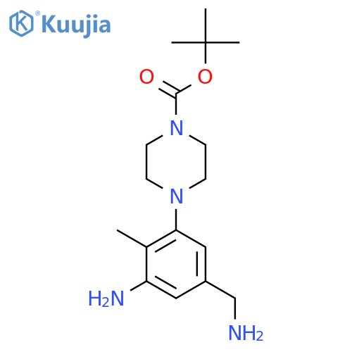 tert-butyl 4-3-amino-5-(aminomethyl)-2-methylphenylpiperazine-1-carboxylate structure