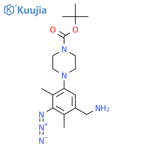 tert-butyl 4-5-(aminomethyl)-3-azido-2,4-dimethylphenylpiperazine-1-carboxylate structure