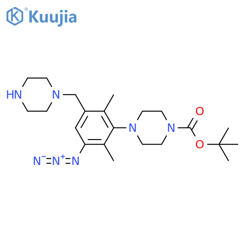Tert-butyl 4-{3-azido-2,6-dimethyl-5-[(piperazin-1-yl)methyl]phenyl}piperazine-1-carboxylate structure
