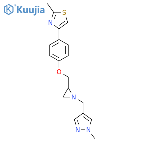 2-Methyl-4-[4-[[1-[(1-methylpyrazol-4-yl)methyl]aziridin-2-yl]methoxy]phenyl]-1,3-thiazole structure