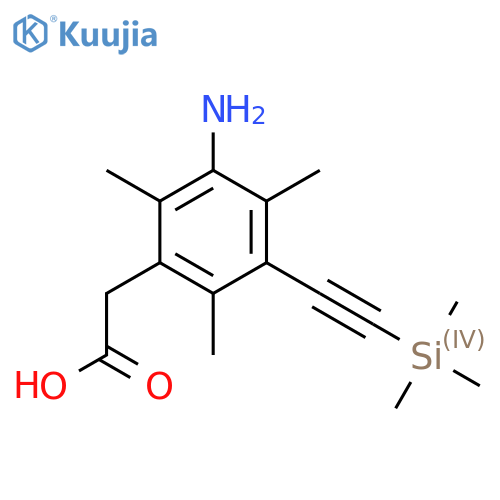 2-{3-amino-2,4,6-trimethyl-5-2-(trimethylsilyl)ethynylphenyl}acetic acid structure