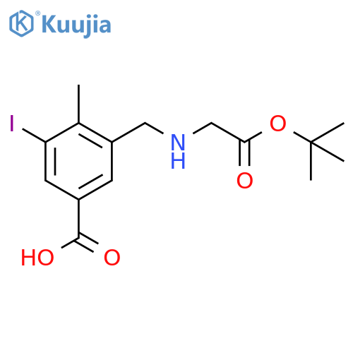 3-({2-(tert-butoxy)-2-oxoethylamino}methyl)-5-iodo-4-methylbenzoic acid structure
