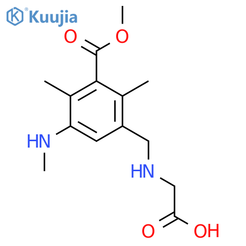 2-({3-(methoxycarbonyl)-2,4-dimethyl-5-(methylamino)phenylmethyl}amino)acetic acid structure