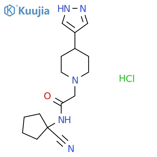 N-(1-cyanocyclopentyl)-2-[4-(1H-pyrazol-4-yl)piperidin-1-yl]acetamide hydrochloride structure