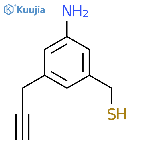 3-amino-5-(prop-2-yn-1-yl)phenylmethanethiol structure