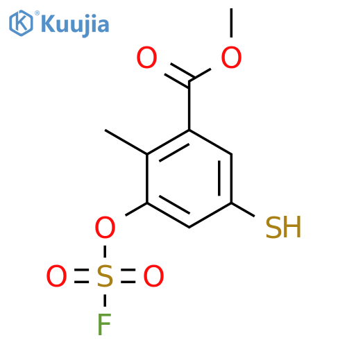 methyl 3-(fluorosulfonyl)oxy-2-methyl-5-sulfanylbenzoate structure