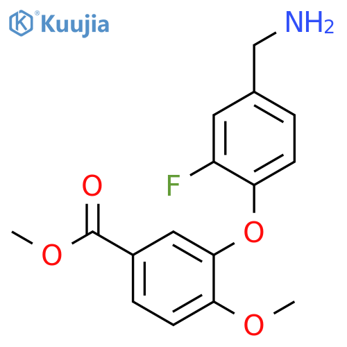 methyl 3-[4-(aminomethyl)-2-fluorophenoxy]-4-methoxybenzoate structure