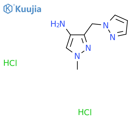 1-Methyl-3-(pyrazol-1-ylmethyl)pyrazol-4-amine;dihydrochloride structure