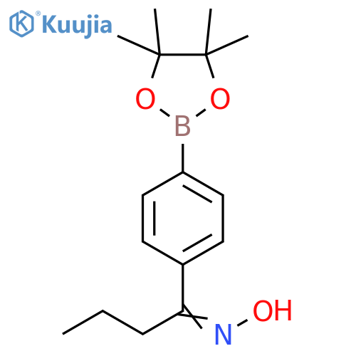 1-[4-(4,4,5,5-Tetramethyl-1,3,2-dioxaborolan-2-yl)phenyl]-1-butanone oxime structure