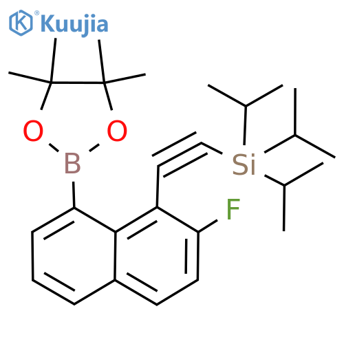 2-[2-fluoro-8-(4,4,5,5-tetramethyl-1,3,2-dioxaborolan-2-yl)-1-naphthyl]ethynyl-triisopropyl-silane structure