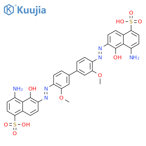 4-amino-6-[4-[4-[(8-amino-1-hydroxy-5-sulfo-2-naphthyl)azo]-3-methoxy-phenyl]-2-methoxy-phenyl]azo-5-hydroxy-naphthalene-1-sulfonic acid structure