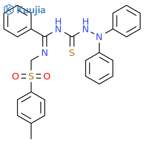 1-(diphenylamino)-3-(1E)-{(4-methylbenzenesulfonyl)methylimino}(phenyl)methylthiourea structure