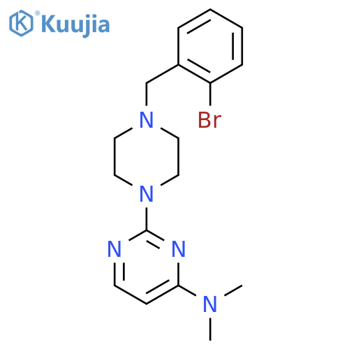 2-{4-[(2-bromophenyl)methyl]piperazin-1-yl}-N,N-dimethylpyrimidin-4-amine structure