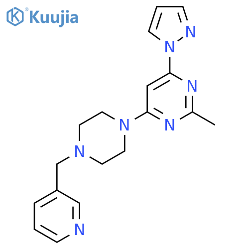 2-methyl-4-(1H-pyrazol-1-yl)-6-{4-[(pyridin-3-yl)methyl]piperazin-1-yl}pyrimidine structure