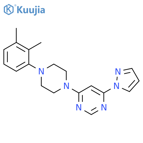 4-[4-(2,3-dimethylphenyl)piperazin-1-yl]-6-(1H-pyrazol-1-yl)pyrimidine structure