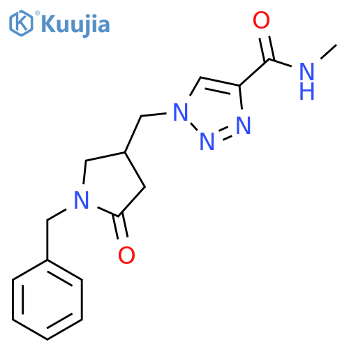 1-[(1-benzyl-5-oxopyrrolidin-3-yl)methyl]-N-methyl-1H-1,2,3-triazole-4-carboxamide structure