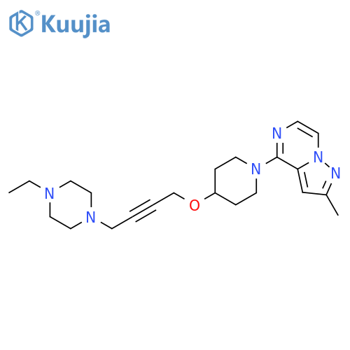 1-ethyl-4-{4-(1-{2-methylpyrazolo1,5-apyrazin-4-yl}piperidin-4-yl)oxybut-2-yn-1-yl}piperazine structure