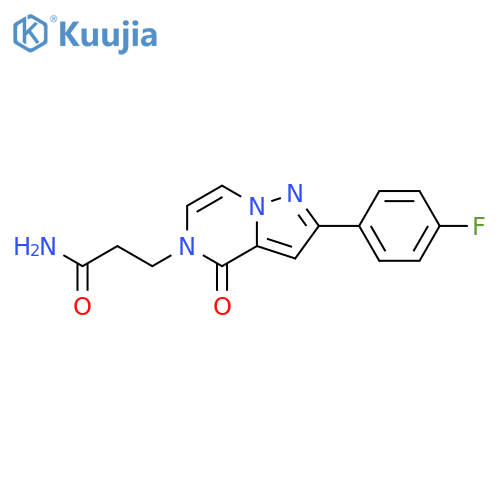 3-[2-(4-fluorophenyl)-4-oxo-4H,5H-pyrazolo[1,5-a]pyrazin-5-yl]propanamide structure