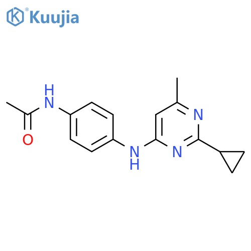 N-{4-[(2-cyclopropyl-6-methylpyrimidin-4-yl)amino]phenyl}acetamide structure