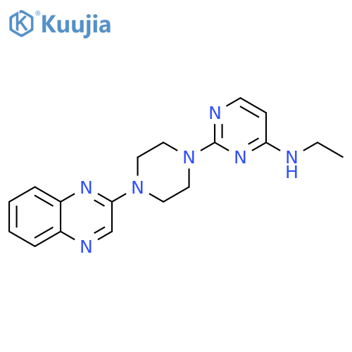 N-ethyl-2-[4-(quinoxalin-2-yl)piperazin-1-yl]pyrimidin-4-amine structure