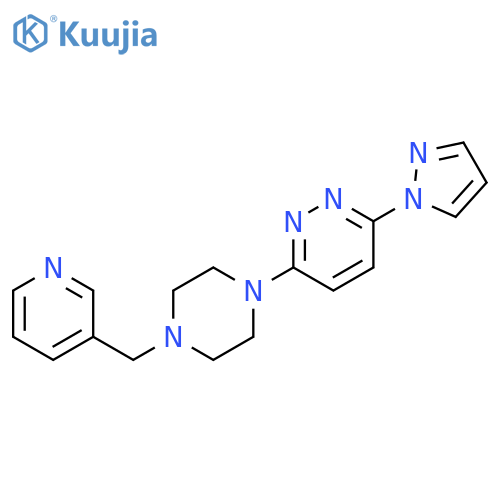 3-(1H-pyrazol-1-yl)-6-{4-[(pyridin-3-yl)methyl]piperazin-1-yl}pyridazine structure