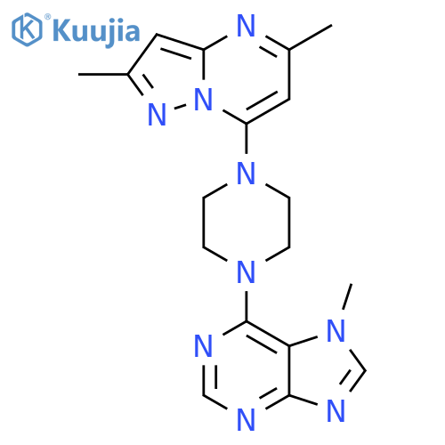6-(4-{2,5-dimethylpyrazolo[1,5-a]pyrimidin-7-yl}piperazin-1-yl)-7-methyl-7H-purine structure