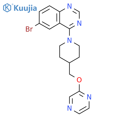 6-Bromo-4-{4-[(pyrazin-2-yloxy)methyl]piperidin-1-yl}quinazoline structure