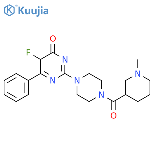 5-Fluoro-2-[4-(1-methylpiperidine-3-carbonyl)piperazin-1-yl]-6-phenyl-3,4-dihydropyrimidin-4-one structure