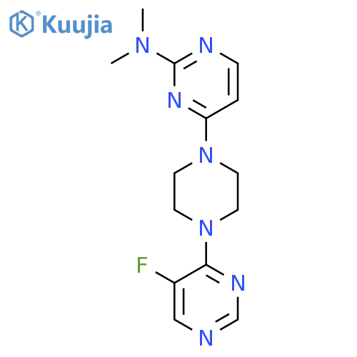 4-[4-(5-fluoropyrimidin-4-yl)piperazin-1-yl]-N,N-dimethylpyrimidin-2-amine structure