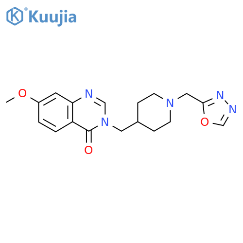7-Methoxy-3-({1-[(1,3,4-oxadiazol-2-yl)methyl]piperidin-4-yl}methyl)-3,4-dihydroquinazolin-4-one structure