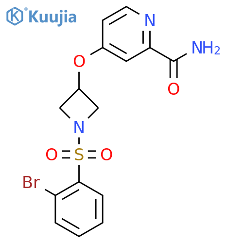 4-{[1-(2-Bromobenzenesulfonyl)azetidin-3-yl]oxy}pyridine-2-carboxamide structure