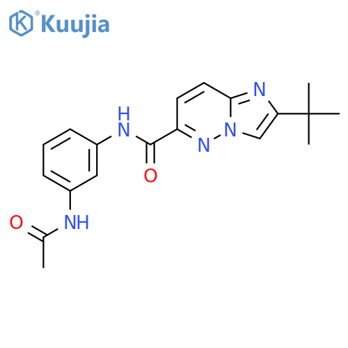 2-tert-butyl-N-(3-acetamidophenyl)imidazo[1,2-b]pyridazine-6-carboxamide structure