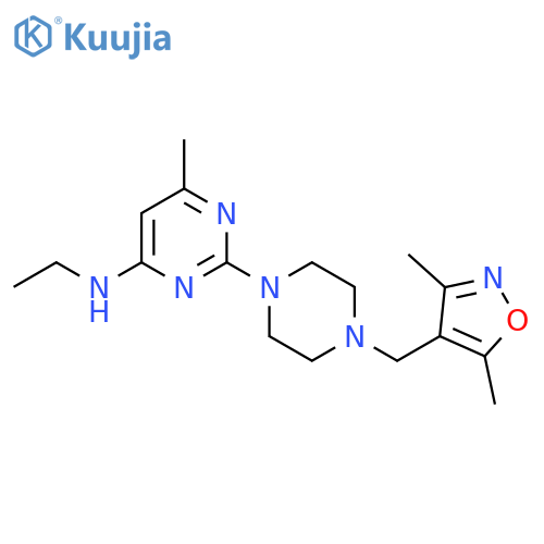 2-{4-[(3,5-dimethyl-1,2-oxazol-4-yl)methyl]piperazin-1-yl}-N-ethyl-6-methylpyrimidin-4-amine structure
