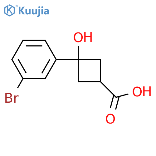 (1s,3s)-3-(3-bromophenyl)-3-hydroxycyclobutane-1-carboxylic acid, trans structure