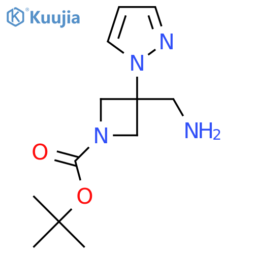 tert-butyl 3-(aminomethyl)-3-(1H-pyrazol-1-yl)azetidine-1-carboxylate structure