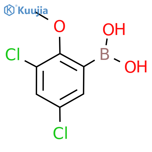 Boronic acid, B-​(3,​5-​dichloro-​2-​methoxyphenyl)​- structure