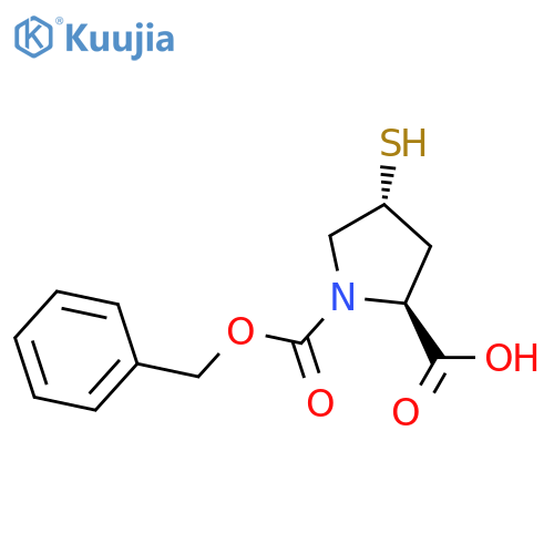 (2S,4R)-1-(benzyloxy)carbonyl-4-sulfanylpyrrolidine-2-carboxylic acid structure