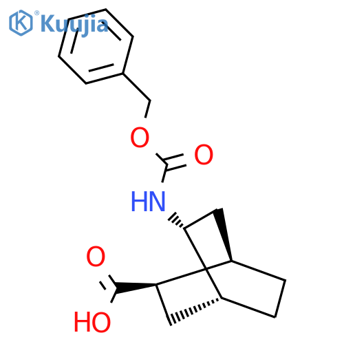 rac-(1R,2R,4R,5R)-5-{[(benzyloxy)carbonyl]amino}bicyclo[2.2.2]octane-2-carboxylic acid structure